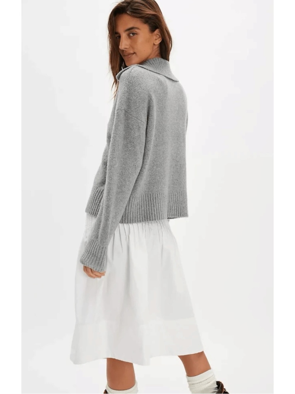 Free People Dainty Bohemian Vottage Peyton Pintuck Midi Skirt White Size 14 NWT - Picture 3 of 12